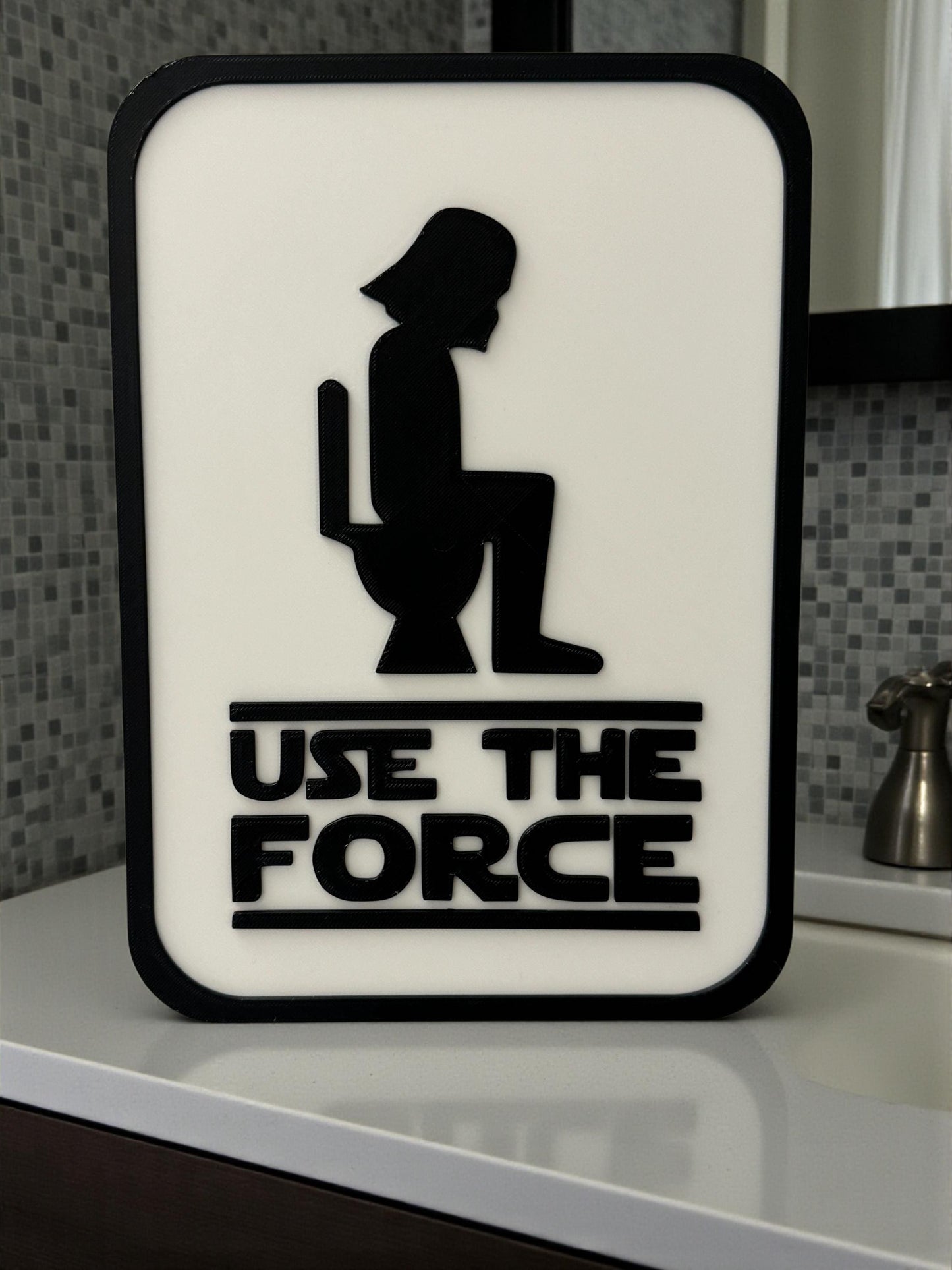 Darth Vader Bathroom Sign - Funny Geeky 3D Printed Star Wars Decor Gift