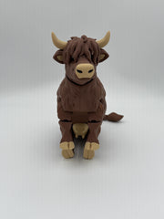Flexible Highland Cow Toy: Articulated Stress Relief