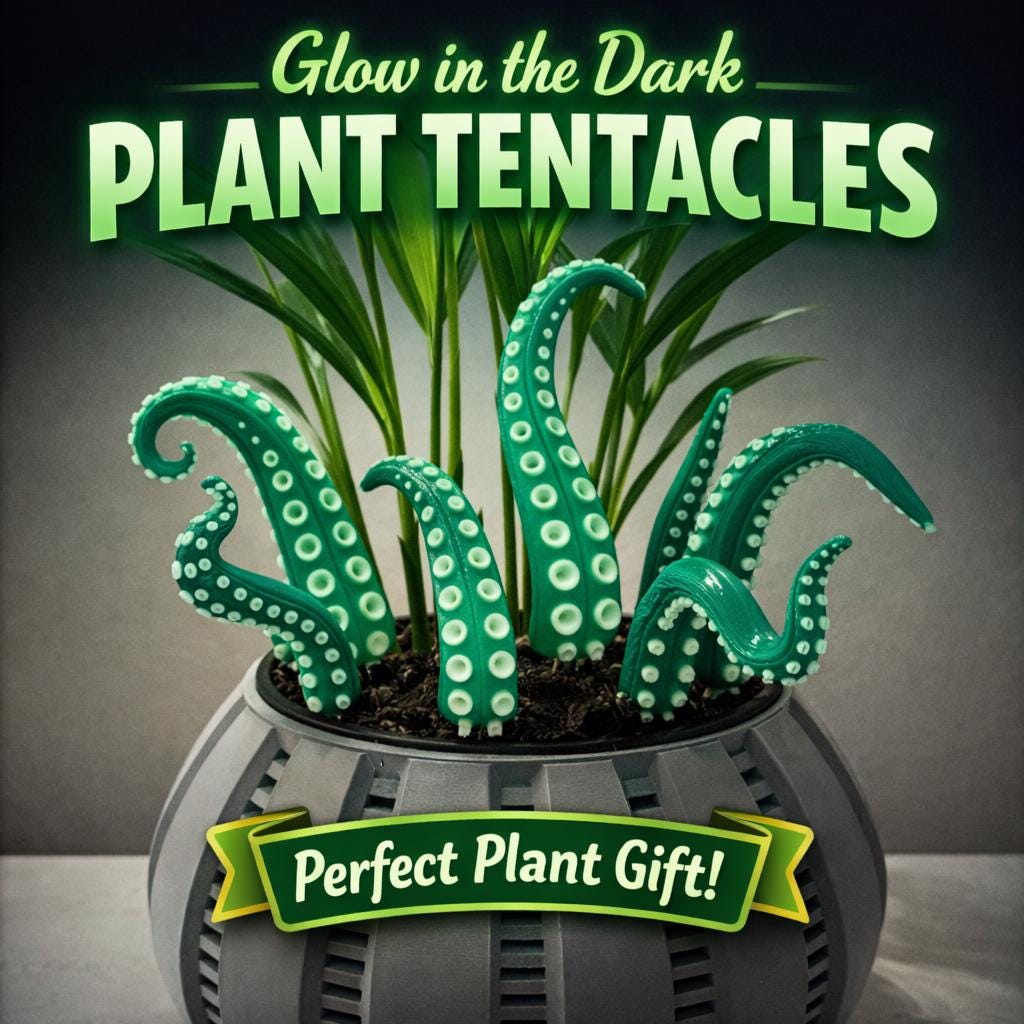 Plantacles Tentacle Decor: Glow in the Dark Sea Monster