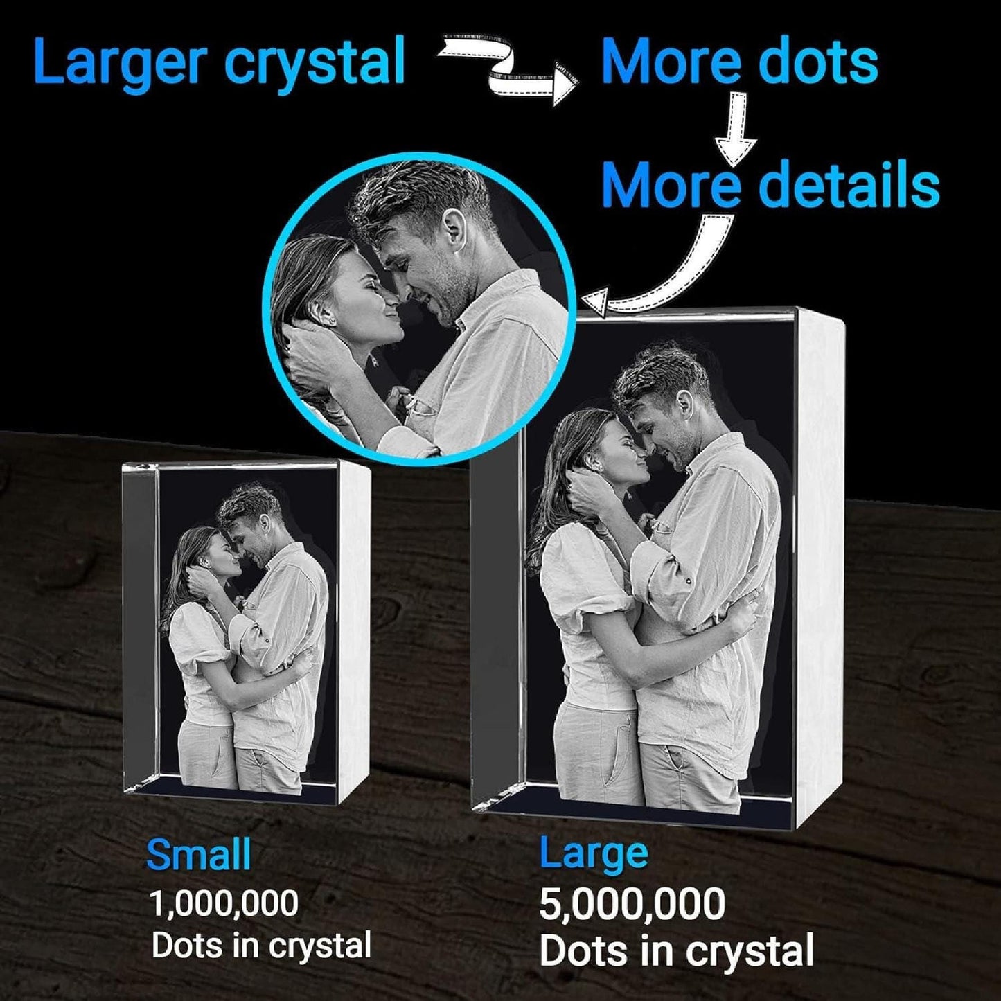 3D Photo Crystal: Custom Laser Etched Portraits - Cinematic HD!