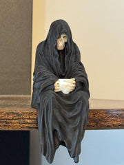 Sitting Grim Reaper Figurine: Creepy Shelf Decor