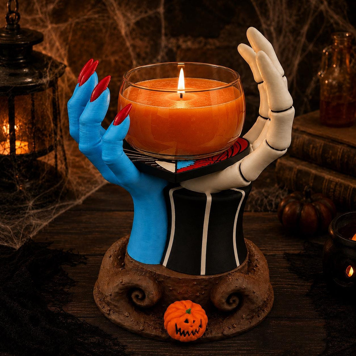 Nightmare Before Christmas Jack Skellington and Sally Gothic Candle Holder