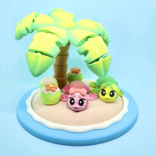Flexi Sea Turtles and Island!  Whimsical Desk Accessory!