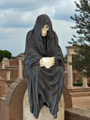 Sitting Grim Reaper Figurine: Creepy Shelf Decor