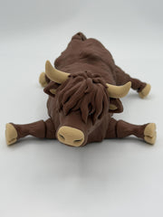 Flexible Highland Cow Toy: Articulated Stress Relief