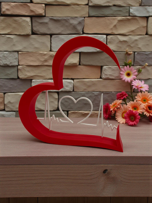 Romantic Desk Gift - Heartbeat Love Sign Mini Display Shelf | Valentines Day Present