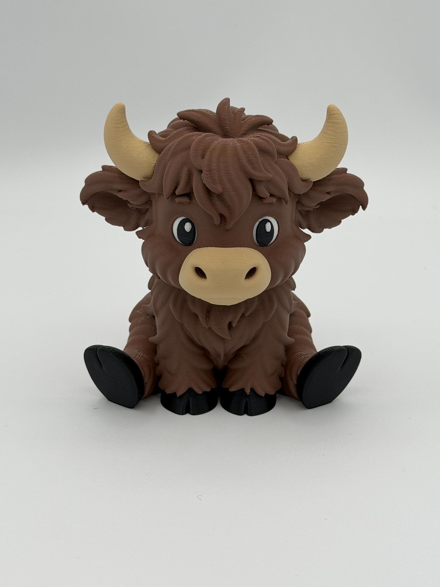 Highland Cow Figure – Scottish Figurine 3D Printed Toy with Flexible Articulated Design