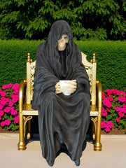 Sitting Grim Reaper Figurine: Creepy Shelf Decor