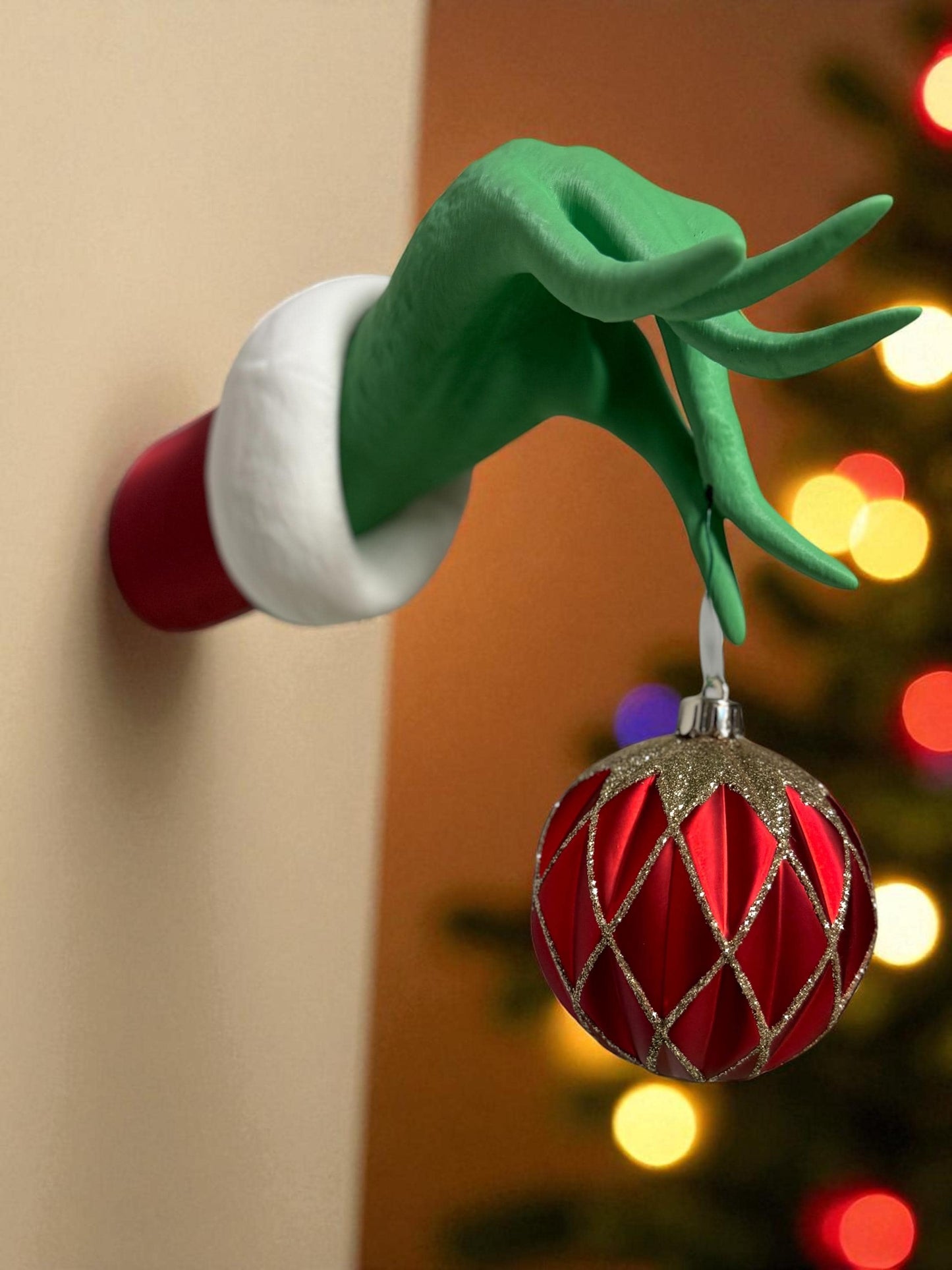 Grinch Wall Art – Handmade 3D Printed Decor | Unique Holiday Decoration Gift