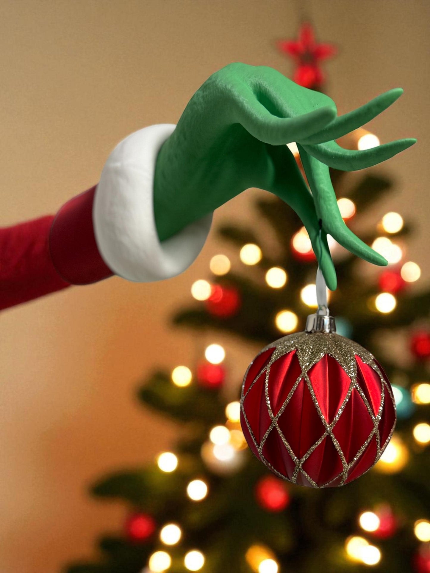 Grinch Wall Art – Handmade 3D Printed Decor | Unique Holiday Decoration Gift