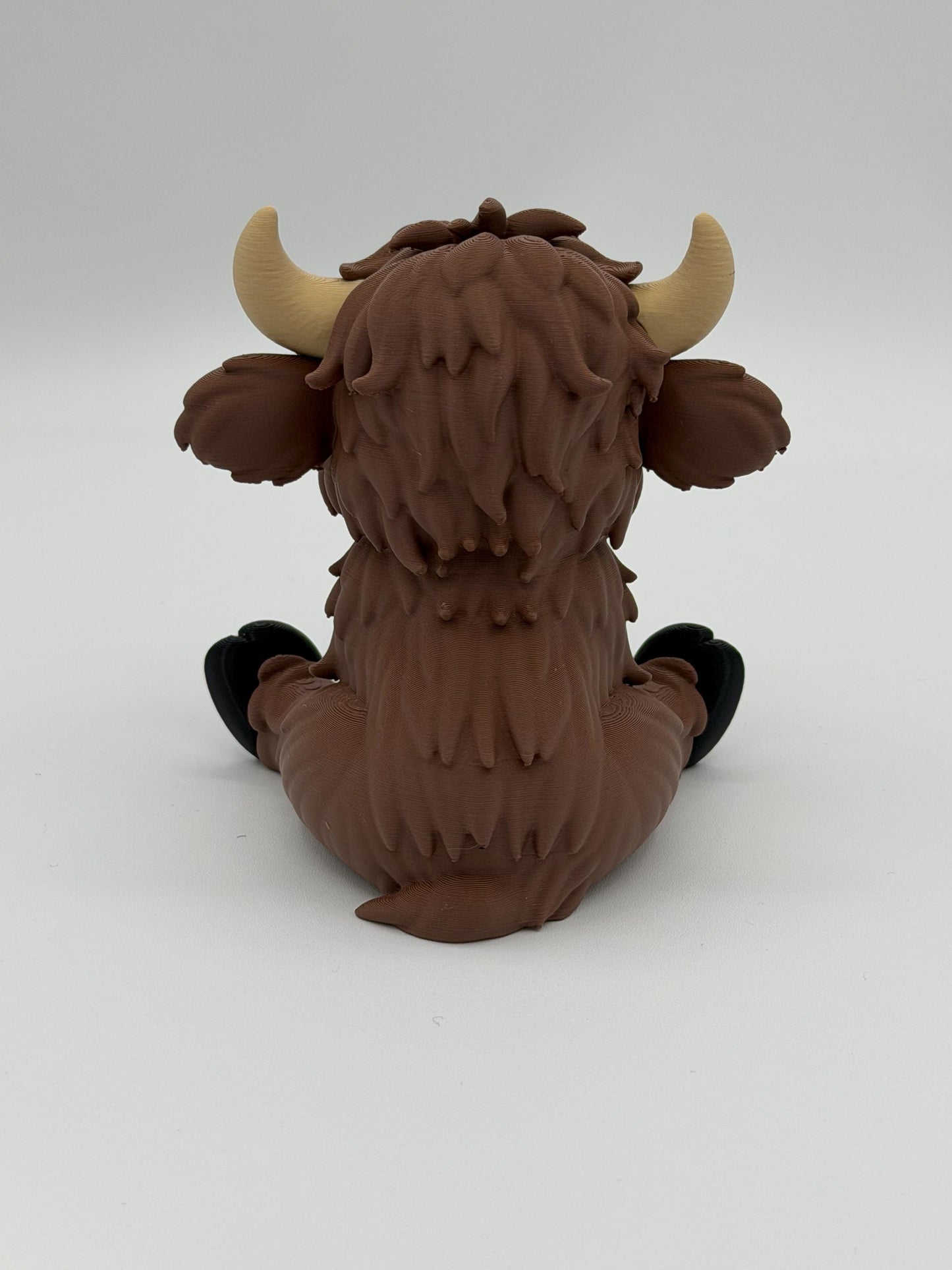 Highland Cow Figure – Scottish Figurine 3D Printed Toy with Flexible Articulated Design
