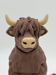 Flexible Highland Cow Toy: Articulated Stress Relief