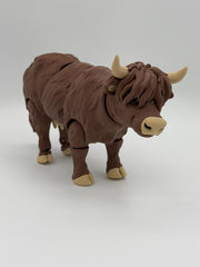 Flexible Highland Cow Toy: Articulated Stress Relief