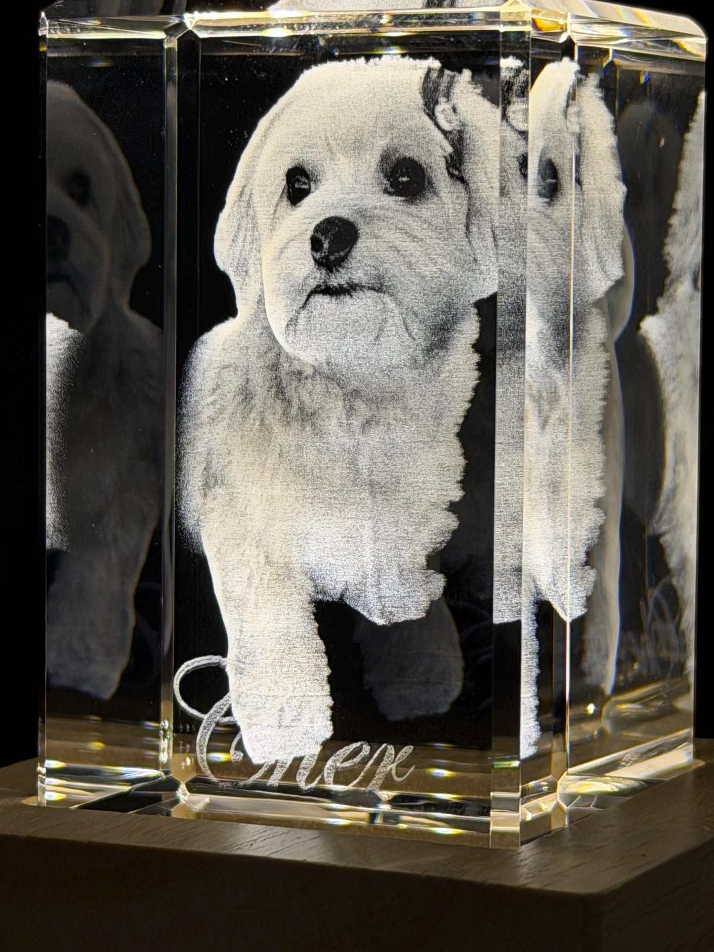 3D Photo Crystal: Custom Laser Etched Portraits - Cinematic HD!