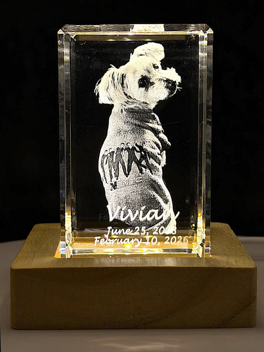 3D Photo Crystal - Custom Engraved Laser Etched Glass With Cinematic HD