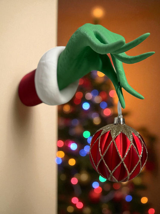 Grinch Wall Art – Handmade 3D Printed Decor | Unique Holiday Decoration Gift