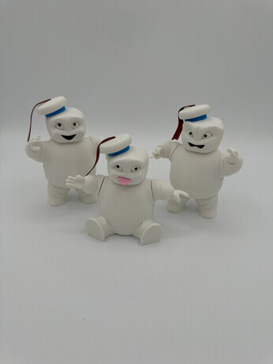 3 Mini Stay Puft Posable Ghostbusters Figures