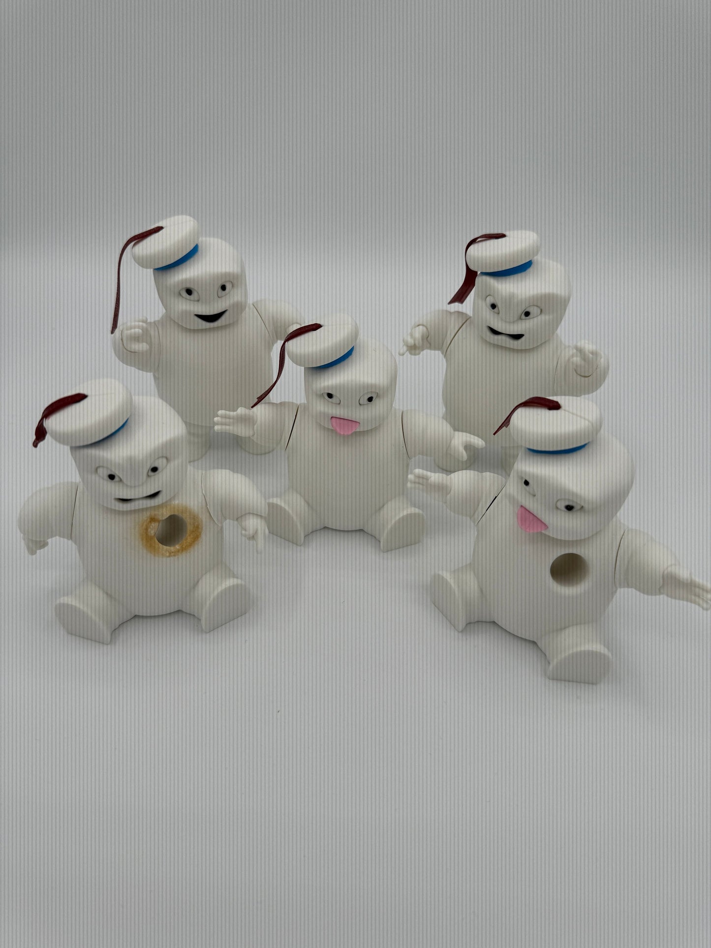 3 Mini Stay Puft Posable Ghostbusters Figures