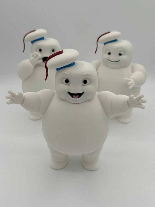 3 Adorable Ghostbusters Mini Stay Puft Marshmallow Men Figurines