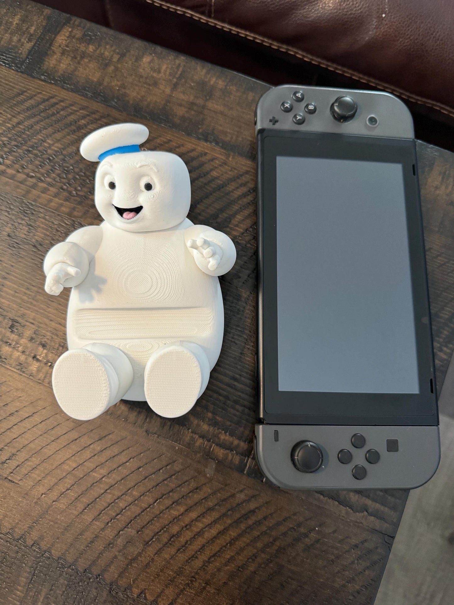 Adorable Nintendo Switch Holder - Mini Stay Puft Marshmallow Man - Handmade Fan Art